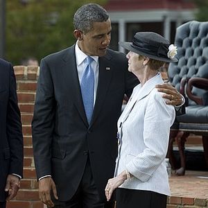 President Obama and Vice President Biden at the September 30, 2011 change-of-office ceremony. Cropped from an official U.S. Navy photograph.